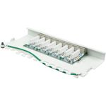 Patchpanel Desktop Cat. 6, 8-Port, 0,5 HE, STP geschirmt, werkzeugloses Öffnen, Reinweiß (RAL9010) (GC-N0113)