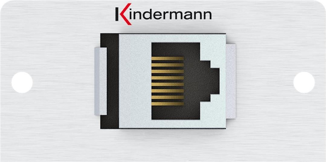 KINDERMANN KIND Konnect 50 alu - Cat6 7444000827 RJ45 Blende 1/2 50x50 m.Kabelpeitsche 1