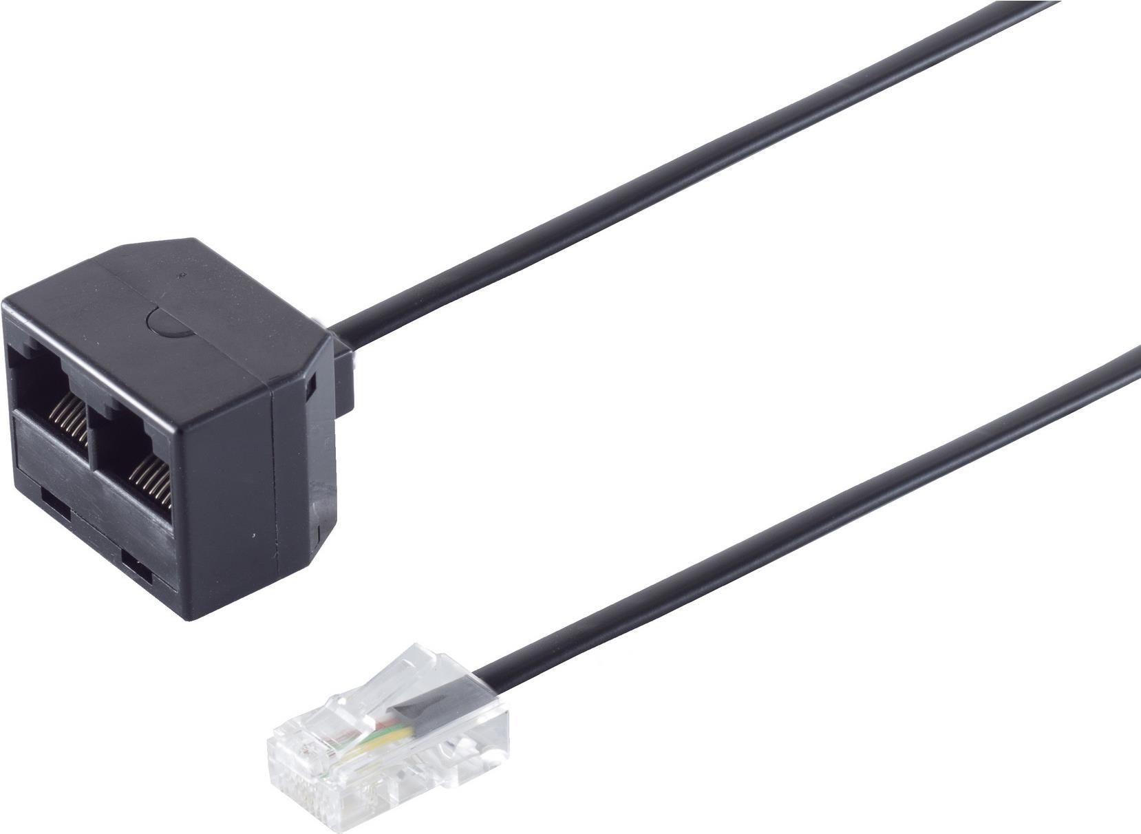 S/CONN maximum connectivity Adapter Modular Verbinder-Western-Stecker 8/4 auf 2 Western-Kupplung 8/4, 0,2m (71231-8/4)