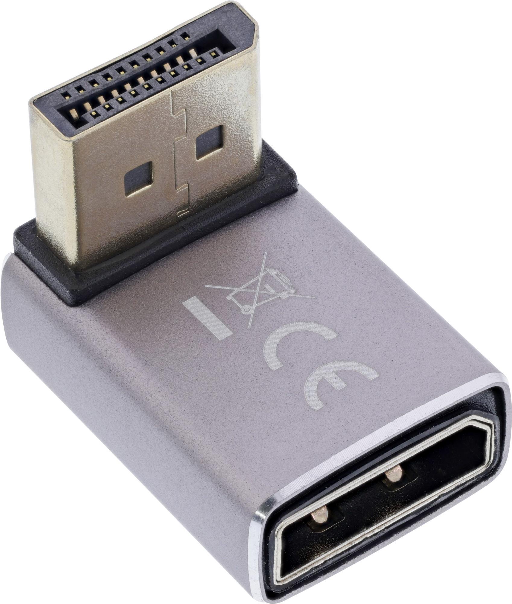 InLine DisplayPort 1.4 Adapter Stecker Buchse 90° unten 8K (17291F)
