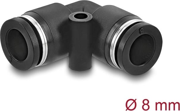 Delock Pneumatik Steckverbinder 8 mm mit Befestigungsloch 90° gewinkelt (60746)