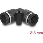 Delock Pneumatik Steckverbinder 8 mm mit Befestigungsloch 90° gewinkelt (60746)
