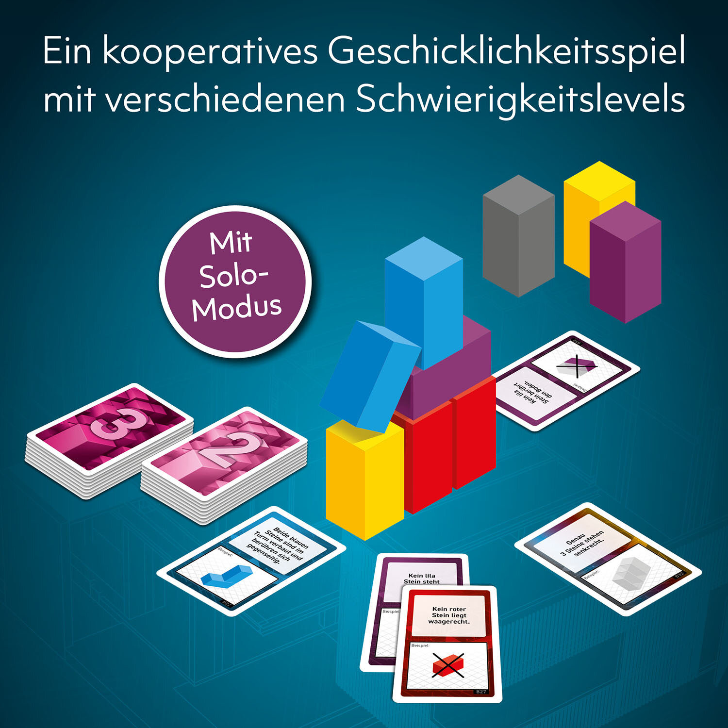 Kosmos TowerBrix – Familienstapelspiel, 1–6 Spieler, ab 10 Jahren, ca. 20 min Spielzeit