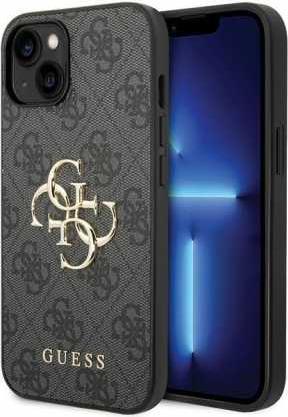 Guess PU 4G Metal Logo Case für Apple iPhone 15 - black (GUHCP15S4GMGGR)