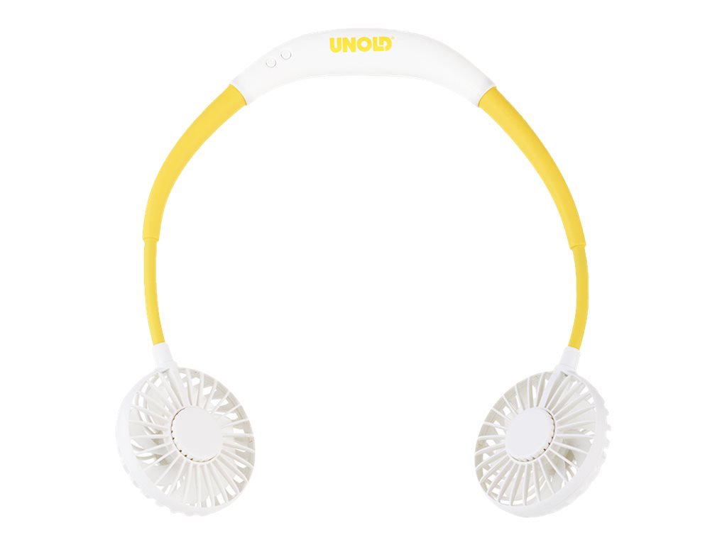 Unold Breezy Nackenventilator 3 Geschwindigkeitsstufen Akku 8 h Weiß/Gelb