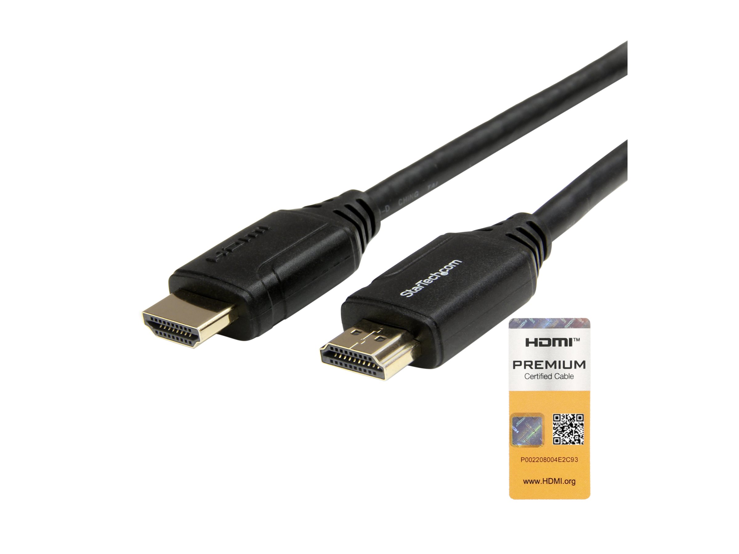 StarTech.com 4K HDMI Kabel 0,5m Premium High Speed mit Ethernet 2.0 Schwarz