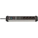 Brennenstuhl Premium Protect-Line PDU, 4 sockets, 3m, Silver/black, with switch and surge protection (1391010400)
