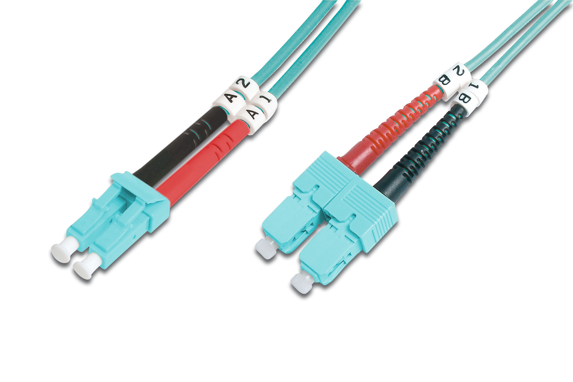 Digitus DIGITUS DK-2532-02/3 OM3 Glasfaser Patchkabel LC Multi-Mode zu SC multi-mode 2 m Aquamarin