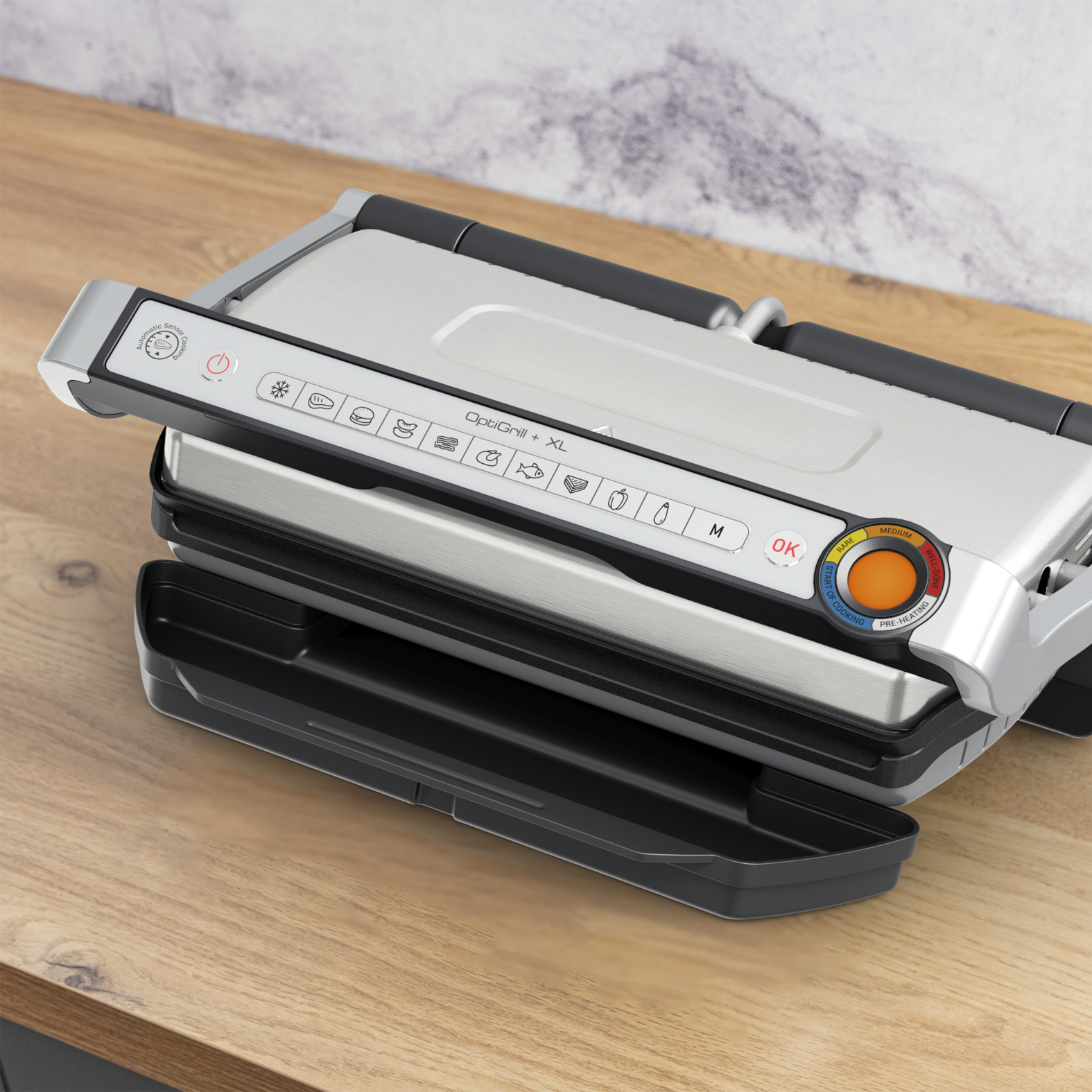 Tefal OptiGrill+ XL GC727D10 Kontaktgrill 2000 W 800 cm² Schwarz