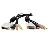 StarTech.com 4-in-1 USB Dual Link DVI-D KVM Switch Cable with Audio and Microphone (DVID4N1USB6)