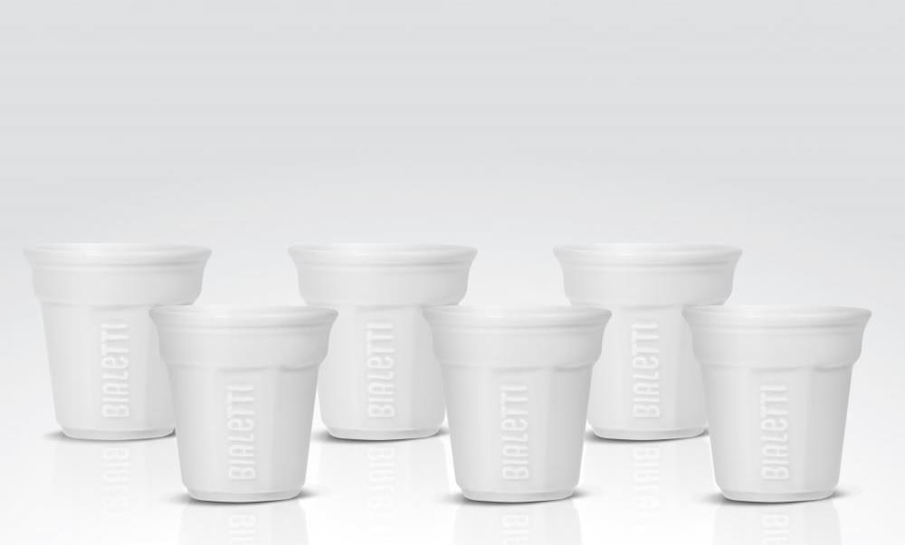 Bialetti BICCHIERINO. Typ: Set, Produktfarbe: Weiß, Zweck: Kaffee. Kollektion: BICCHIERINO. Menge pro Packung: 6 Stück(e) (Y0TZ502)