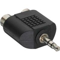 InLine Audio Adapter - 3,5mm Stereo Klinken Stecker auf 1x Cinch Buchse rechtes Signal und 1x Cinch Buchse linkes Signal (99302)