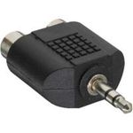 InLine Audio Adapter - 3,5mm Stereo Klinken Stecker auf 1x Cinch Buchse rechtes Signal und 1x Cinch Buchse linkes Signal (99302)