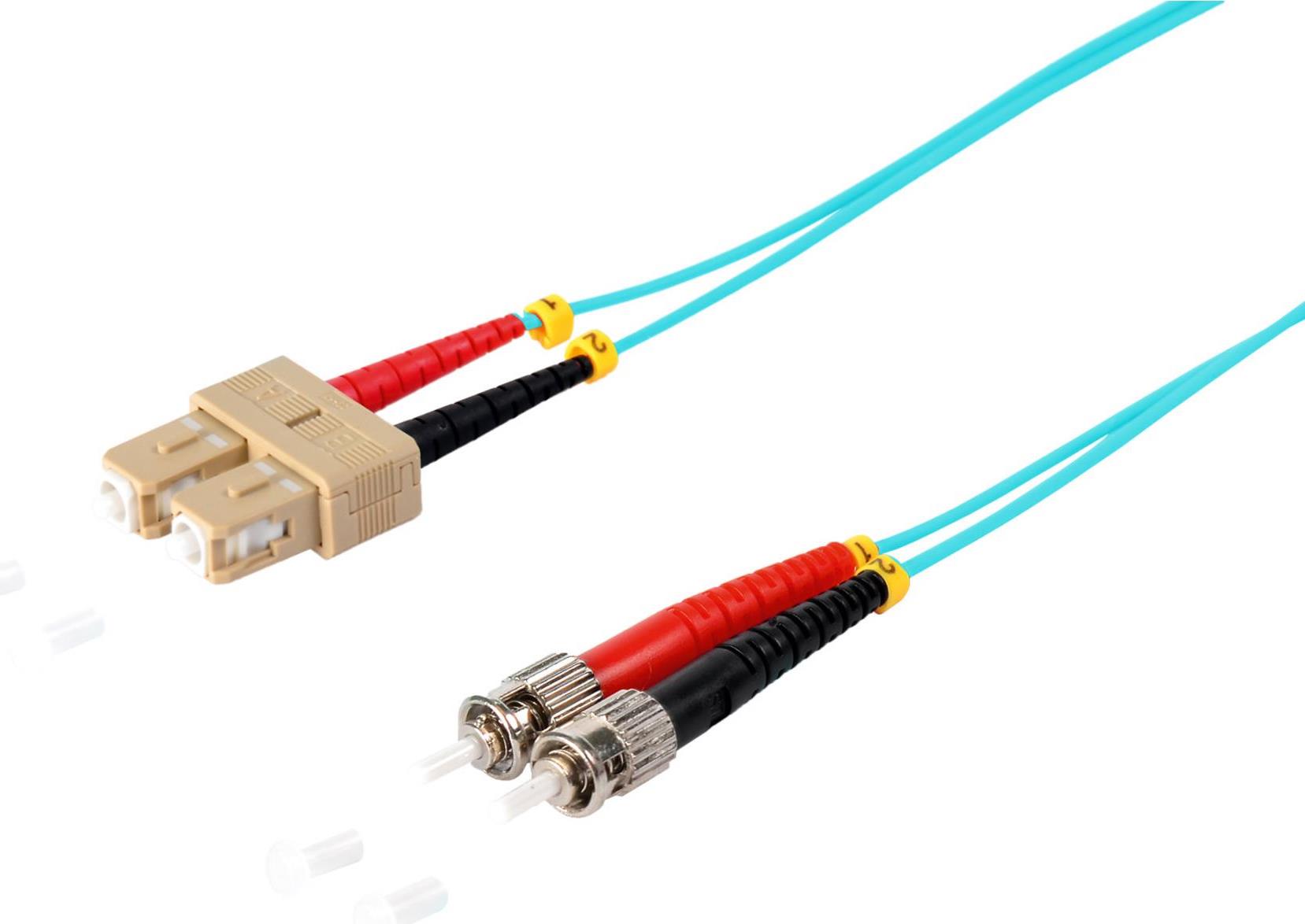 S/CONN maximum connectivity LWL-Duplex Patchkabel SC/ST 50/125µ, OM3, aqua, 1,0m (77911/3)