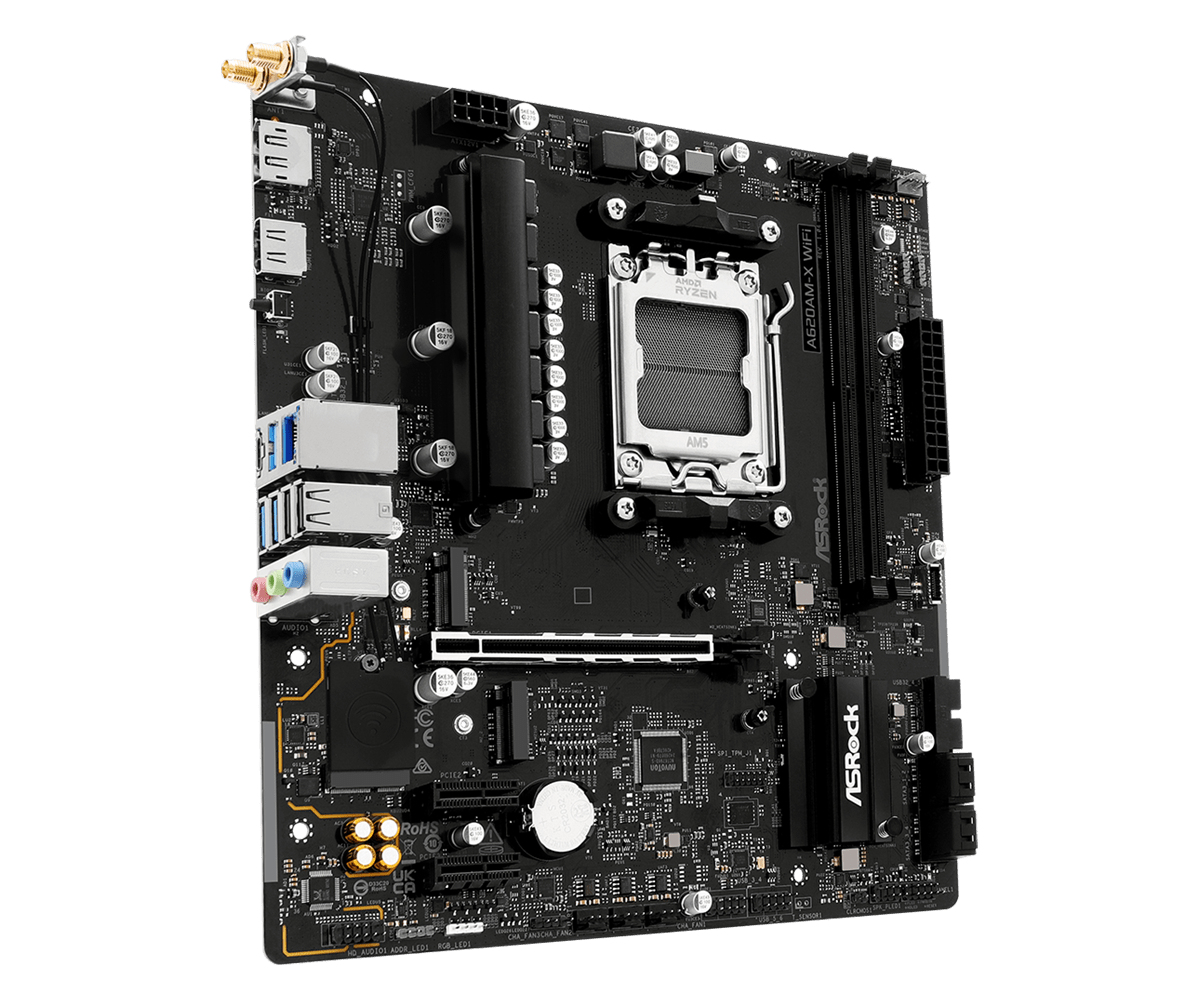 ASRock A620AM-X WiFi AMD A620A Micro ATX Mainboard