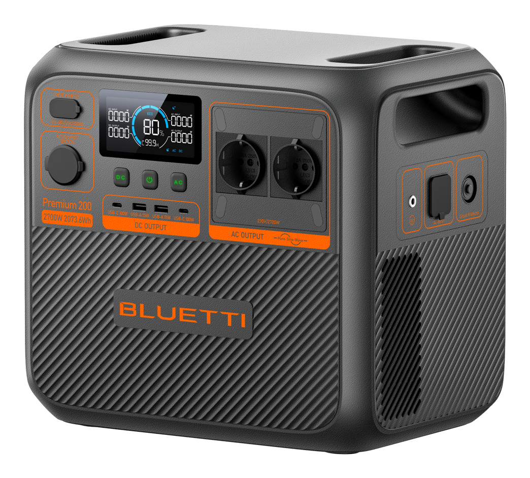 Bluetti Premium Series Premium 200 V2 Tragbare Power Station 2073,6 Wh 2700 W Schwarz