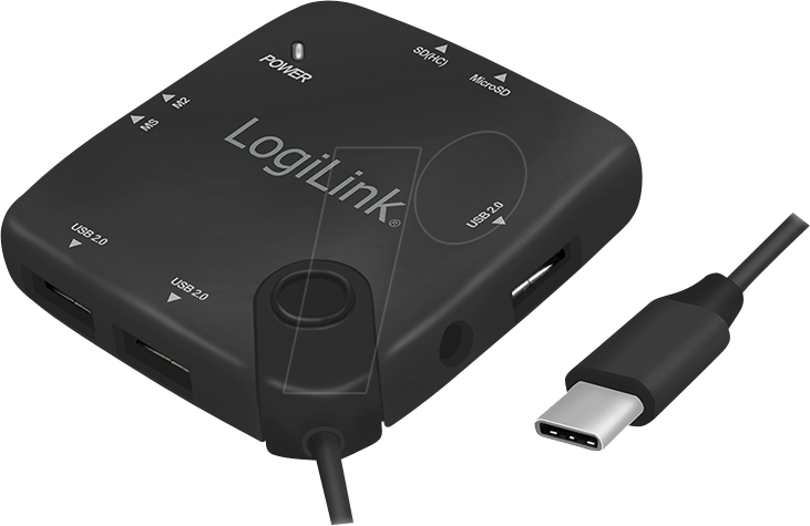 LogiLink UA0344 Schnittstellen-Hub USB 2.0 Type-C Schwarz (UA0344)