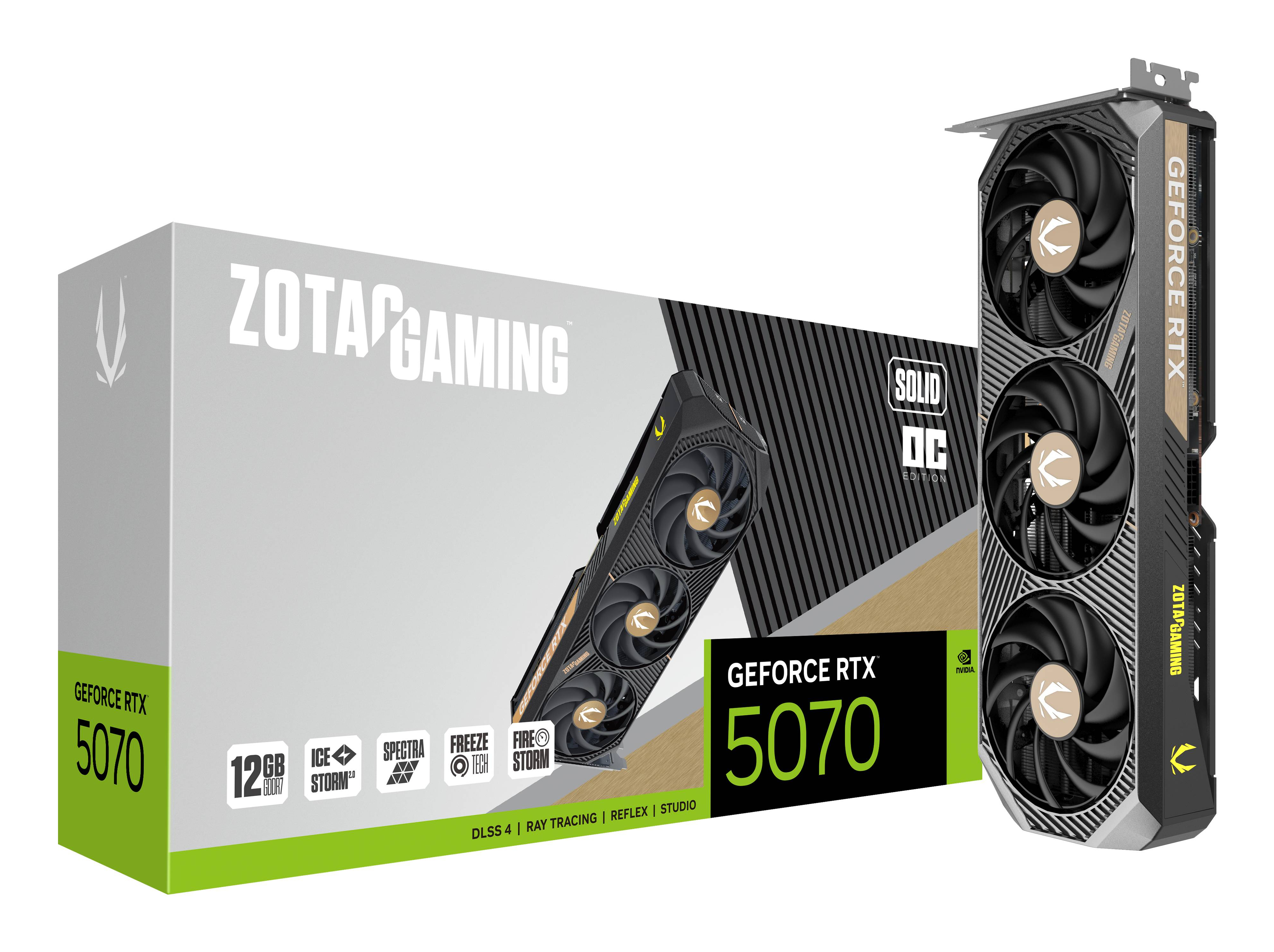 ZOTAC GAMING GeForce RTX 5070 SOLID OC 12 GB GDDR7 Schwarz