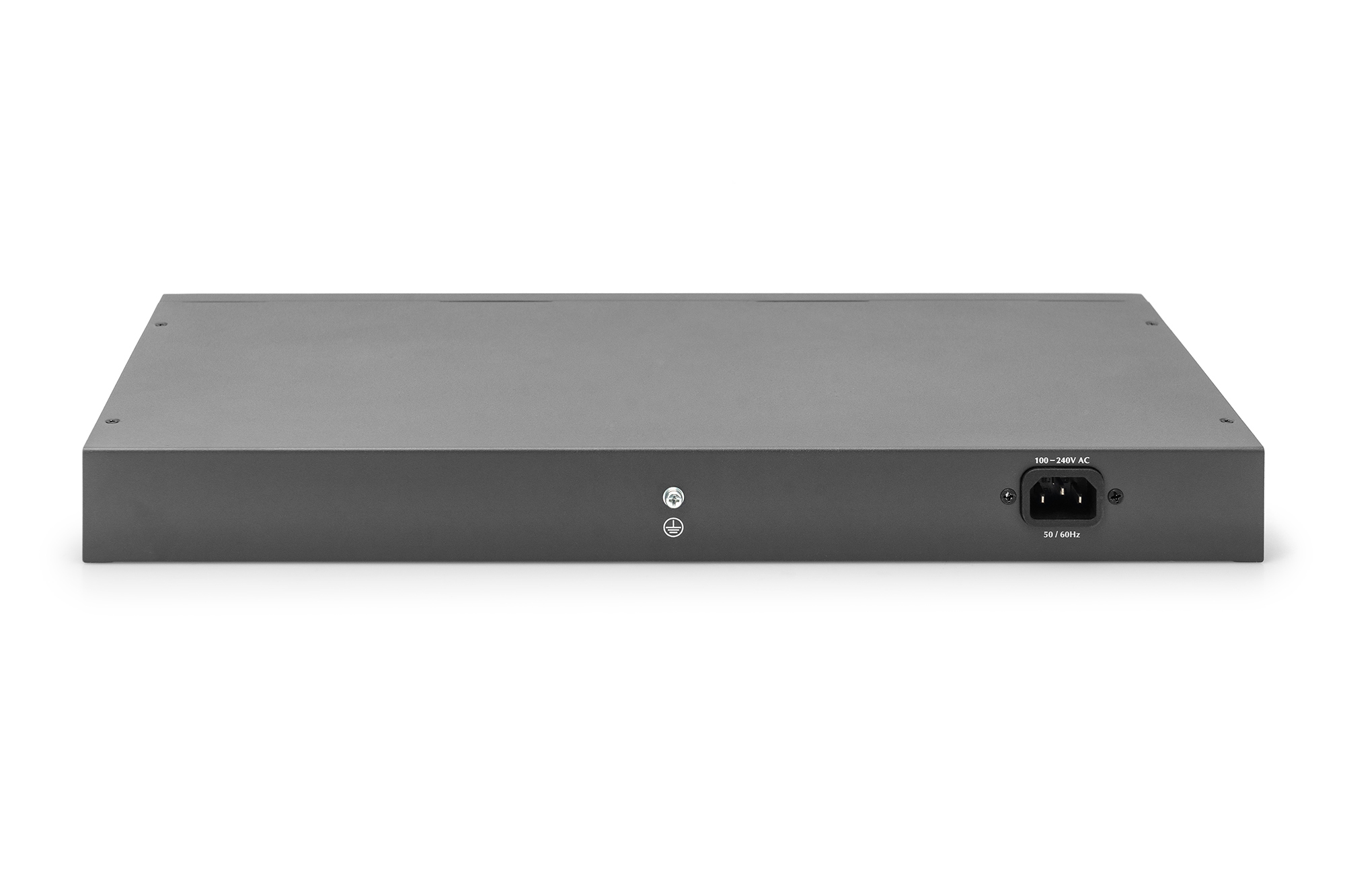 Digitus DN-95348-2 24-Port Gigabit Netzwerkswitch 19" Unmanaged PoE+ 2 SFP Uplinks Grau