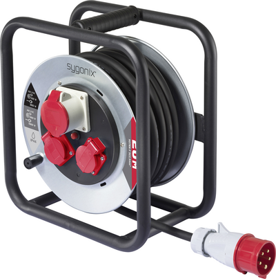 Sygonix SY-10236114 Kabeltrommel Schwarz CEE-Stecker 16 A (SY-10236114)