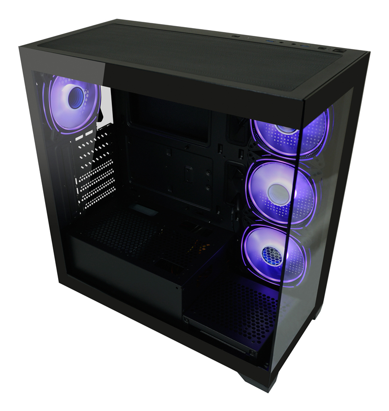 LC-Power 715B Midi-Tower ATX Gehärtetes Glas RGB Schwarz
