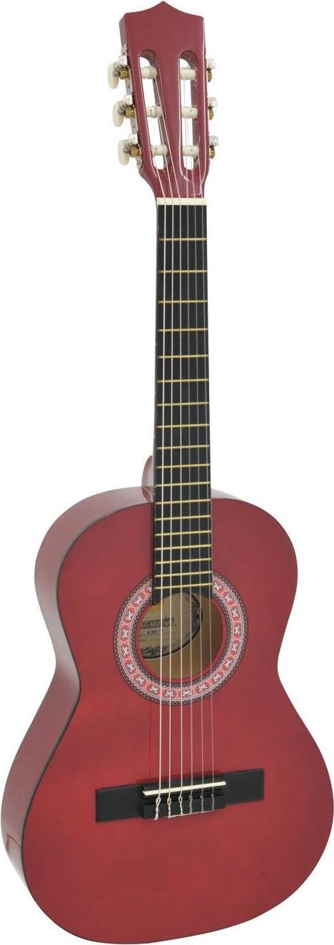 Dimavery AC-303 Klassikgitarre 1/2 rot mit Tasche und Zubehör für Einsteiger