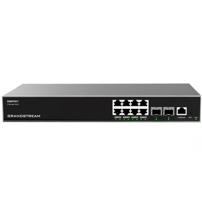 Grandstream GWN7811 L3 Managed Switch 8 x Gigabit Ethernet 2 x 10G SFP+ Grau