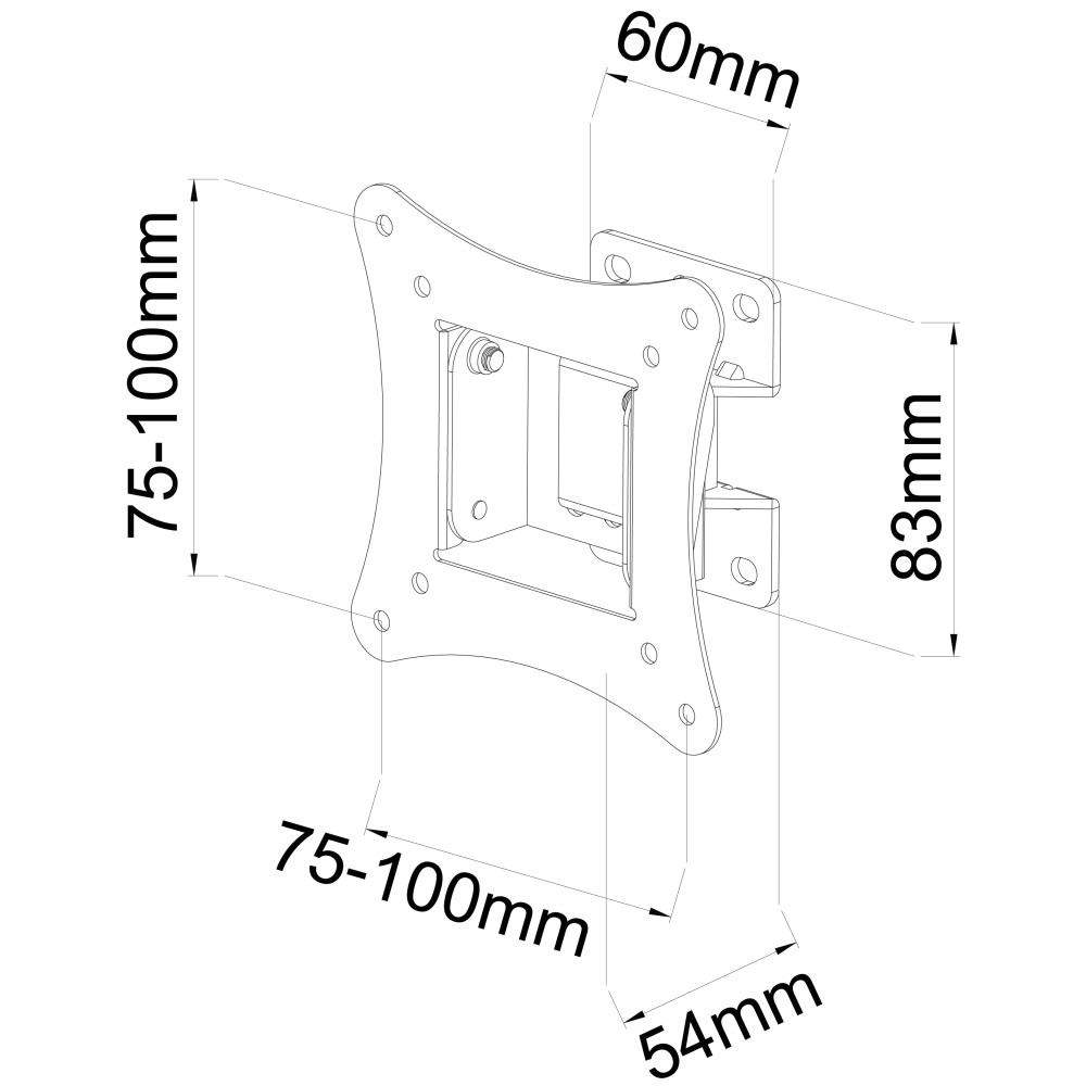Techly ICA-LCD-901 Wandhalterung für LCD TV 13"-30" Schwarz