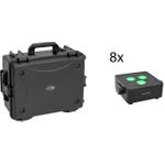 EUROLITE Set 8x AKKU IP Flat Light 3 sw IP65 LED-Scheinwerfer + Trolley-Case