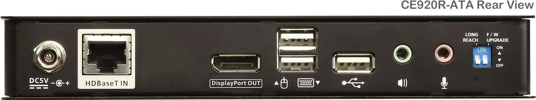 ATEN CE920-ATA-G KVM-Extender Set DisplayPort HDBaseT 2.0 4K 150 m Schwarz