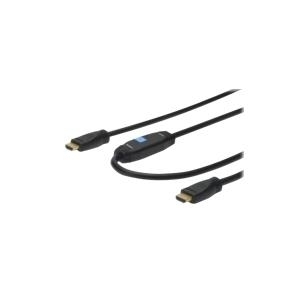 Assmann/Digitus HDMI HIGH SPEED CONN.CABLE, 15 HDMI High Speed Anschlusskabel, Typ A, m/ amp., St/St, 15.0m, m/Ethernet, HDMI 1.4, Ultra HD 24p, UL, sw, gold (AK-330118-150-S)