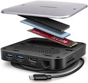 AXAGON HMC-UFO USB-C Hub M.2 SATA/NVMe 1 Gbit/s Ethernet 384 kHz Audio (HMC-UFO)