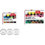 Marabu Acrylfarben-Set BASIC, 12 x 18 ml hohe Pigmentierung, sehr hohe Lichtechtheit, sehr gute - 1 Stück (1210000000214)