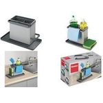 metaltex Spülbecken-Organizer Tidytex, Kunststoff, grau 2 ausziehbare Bügel für Schwämme/Spültücher, der - 1 Stück (297530109)