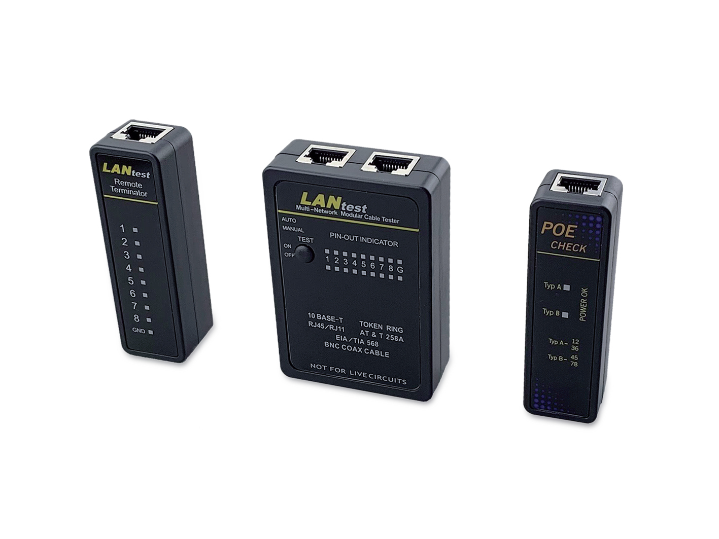 equip Netzwerktester RJ-45/RJ-11/RJ-12/BNC Schwarz
