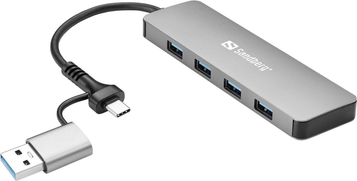 SANDBERG USB-C/A to 4xUSB 3.0 Hub 3.0 (136-63)