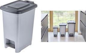 keeeper Tret-Abfalleimer "olaf", 25 Liter, PP, light silver komfortables Öffnen und Schließen mit Tretpedal, leicht zu - 1 Stück (1031416000000)