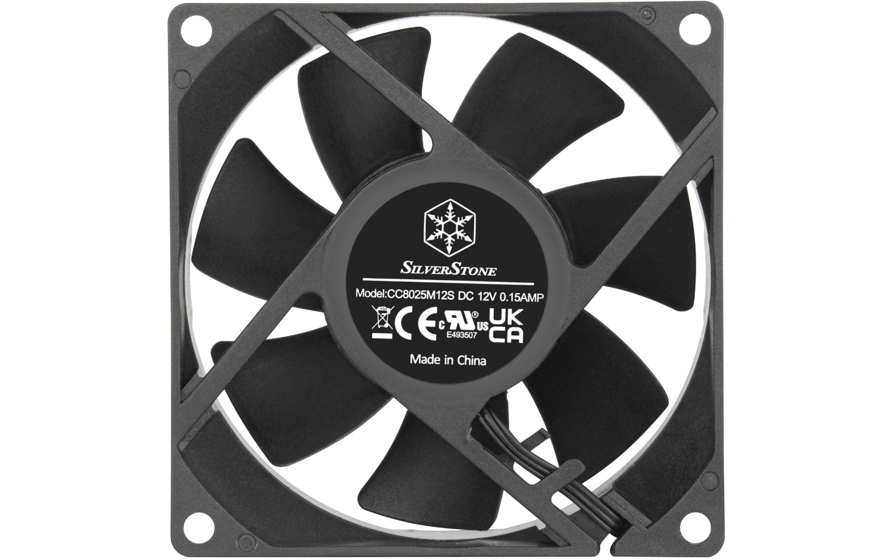 SilverStone FN80 Gehäuselüfter 80 mm Schwarz