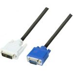 exertis Connect DVI Kabel, DVI-A Stecker an VGA HD15 Stecker, 5,0 MeterZum Anschluss von DVI-Monitoren und Beamern mit analogem Eingangan S-VGA Grafikkarten- Länge: 5,0 m- kompatibel mit DVI-I Monitoren (127721)