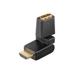 Wentronic Goobay HDMI™-Adapter, HDMI Standard-Buchse (Typ A), Schwarz - HDMI™ A-Buchse > HDMI™ A-Stecker, abwinkelbar (60757)