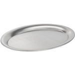 APS Serviertablett KAFFEEHAUS, oval, Edelstahl matt aus matt poliertem Edelstahl, Rand eingerollt, - 1 Stück (30111)