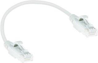 ACT White 0.25 meter LSZH U/UTP CAT6 datacenter slimline patch cable snagless with RJ45 connectors (DC8952)