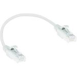 ACT White 0.25 meter LSZH U/UTP CAT6 datacenter slimline patch cable snagless with RJ45 connectors (DC8952)
