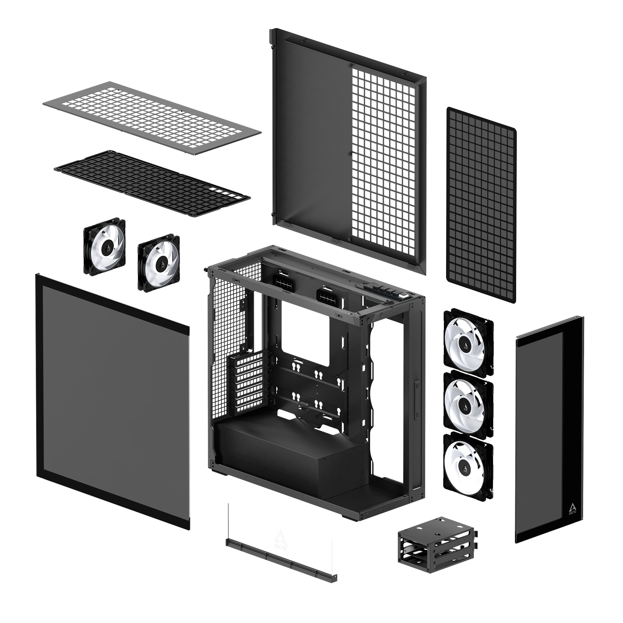 Arctic Xtender PC-Gehäuse Midi Tower E-ATX USB Typ C Schwarz