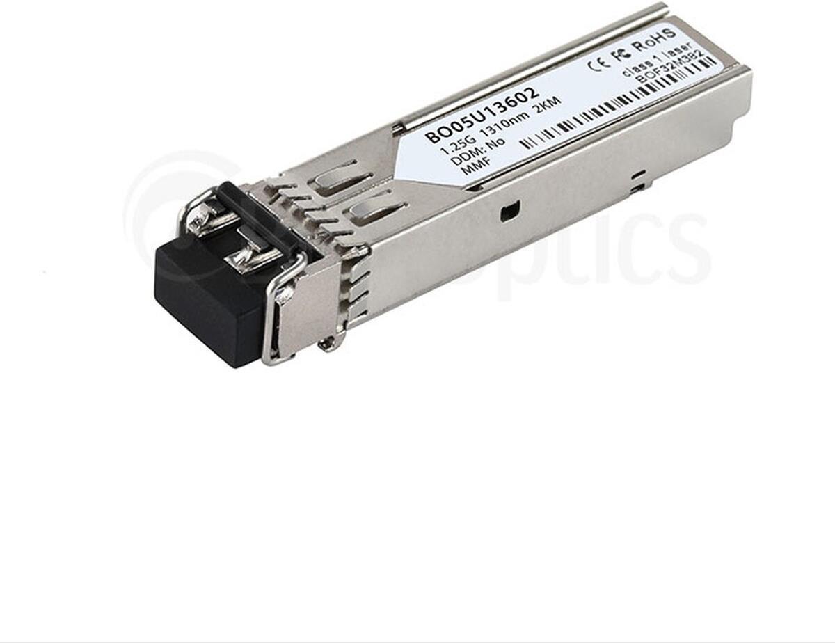 BlueOptics MGBIC-LC03-BO. SFP Transceiver-Typ: Faseroptik, Maximale Datenübertragungsrate: 1000 Mbit/s, Schnittstelle: SFP. Produktfarbe: Edelstahl. Anzahl enthaltener Produkte: 1 Stück(e) (MGBIC-LC03-BO)