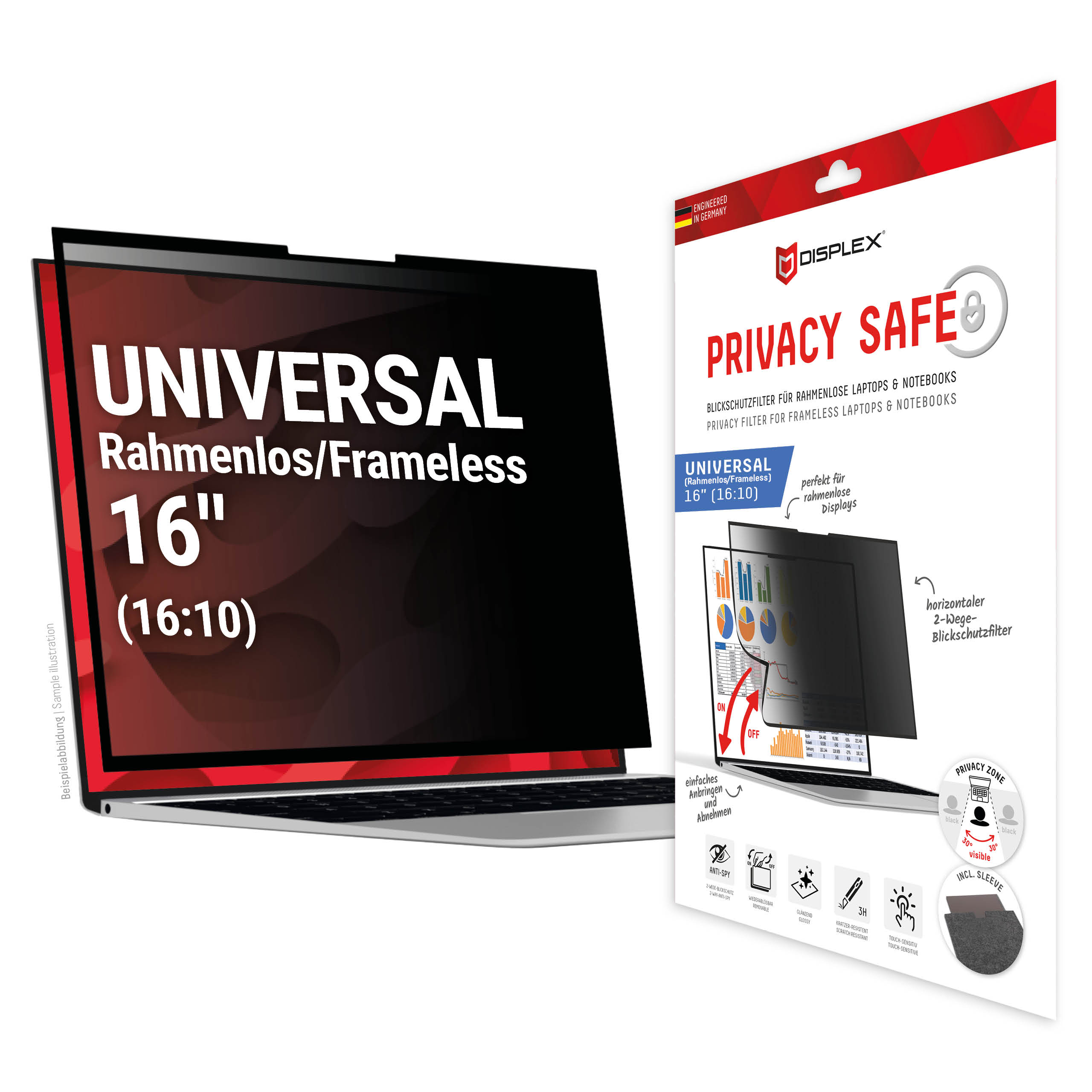 E.V.I. Displex Privacy Safe Uni 16" Blickschutzfilter