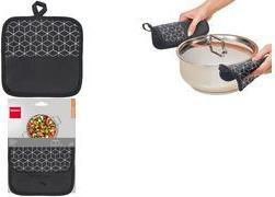 metaltex Topflappen, 2er Set, schwarz / weiß Material: Baumwolle / Polyester, mit trendigem Dekor, - 1 Stück (239501001)