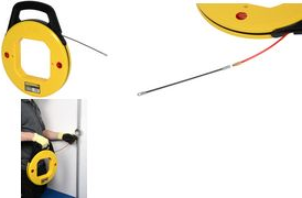 C.K Kabeleinziehband, mit Trommel, Länge: 10 m, Nylon Durchmesser: 4 mm, flexibler Führungskopf, rotes Einzieh- - 1 Stück (495050)