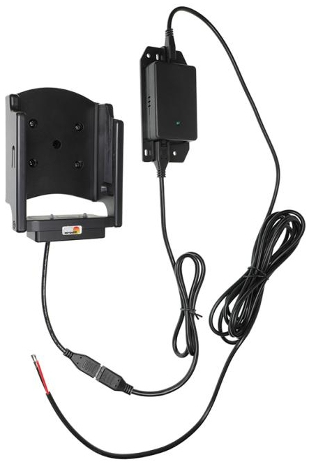 Brodit Ladestation für Zebra TC20/25 mit erweitertem Akku, Kugelgelenk (Tilt Swivel), MOLEX, 10/24 V, Schwarz