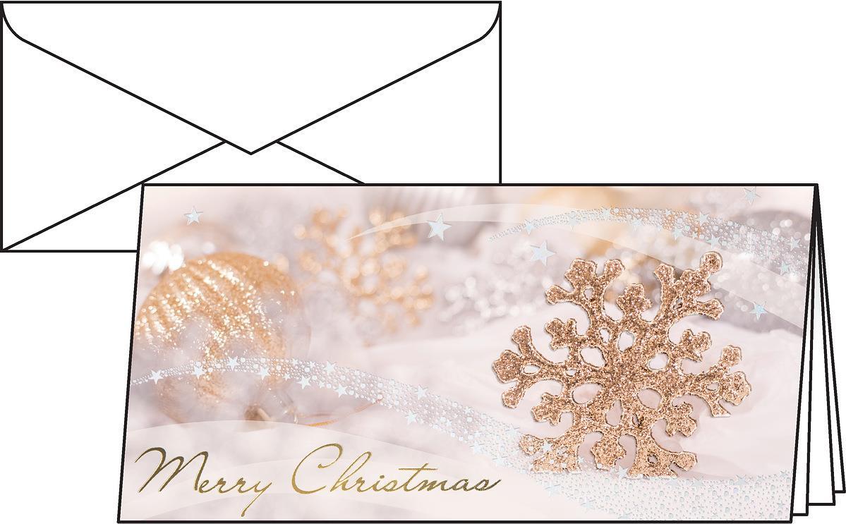 sigel Weihnachtskarte Winter Passion, DIN lang, 220 g/qm Blind- & Folienprägung, mit bedruckbarem Einlageblatt, - 1 Stück (DS055)
